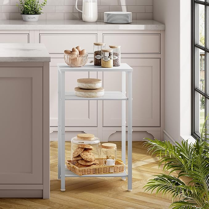 Hoctieon 2-Set 3 Tier End Table, Telephone Table Set of 2, Tall Side Table - Image 6