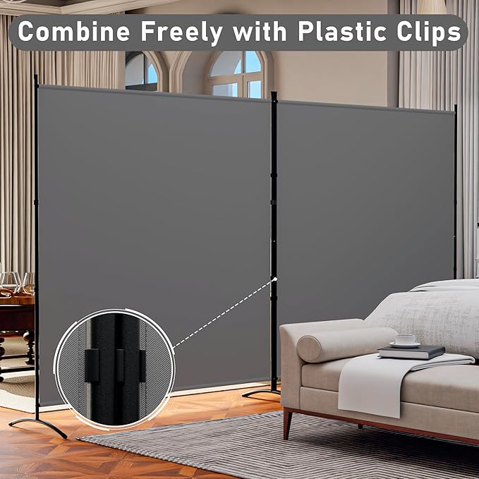 Room Divider 126''W x 71''H Large 2 Panel Privacy Screen - Image 6
