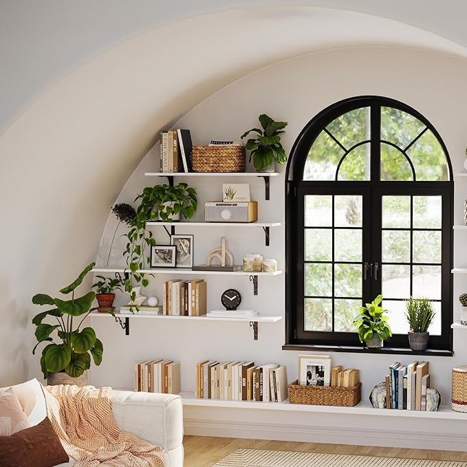 DINZI LVJ Long Wall Shelves, 39.4 Inch Large Floating Shelves Set of 2 - Image 2