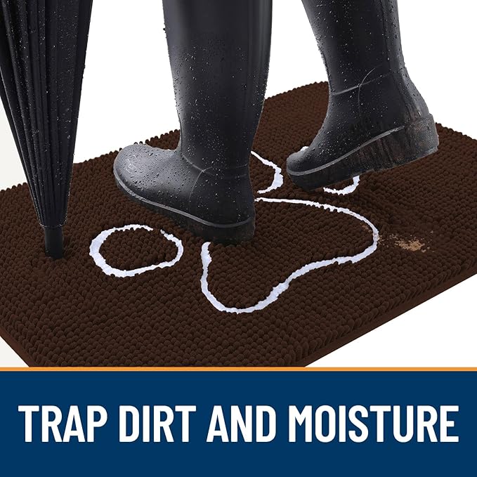 OLANLY Door Mat for Muddy Dog Paws 36x24, Ultra Absorbent Chenille Mud Doormat - Image 2