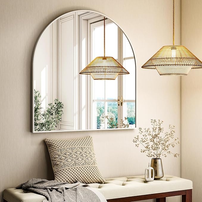 Arched Bathroom Mirror, 32x34 Inch - Image 8