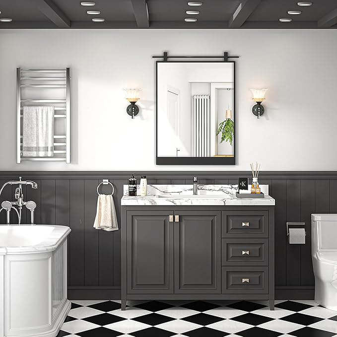 20x28 Inch Rectangle Bathroom Vanity Mirror - Image 7