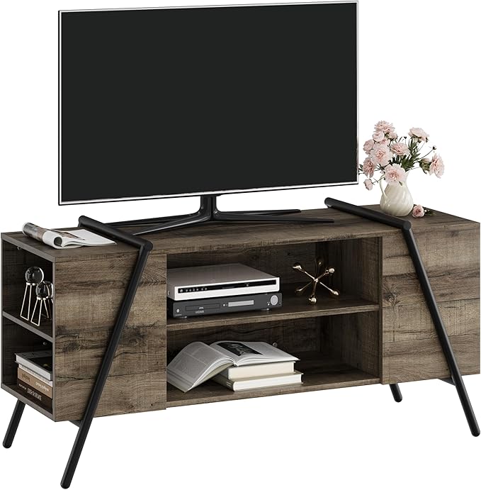 Garvee 47 Inch TV Stand with Slanted Metal Legs, Industrial Media Console with - Image 8