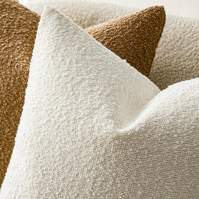 Foindtower Pack of 2, Decorative Textured Boucle Throw Pillow Covers Accent - Image 4