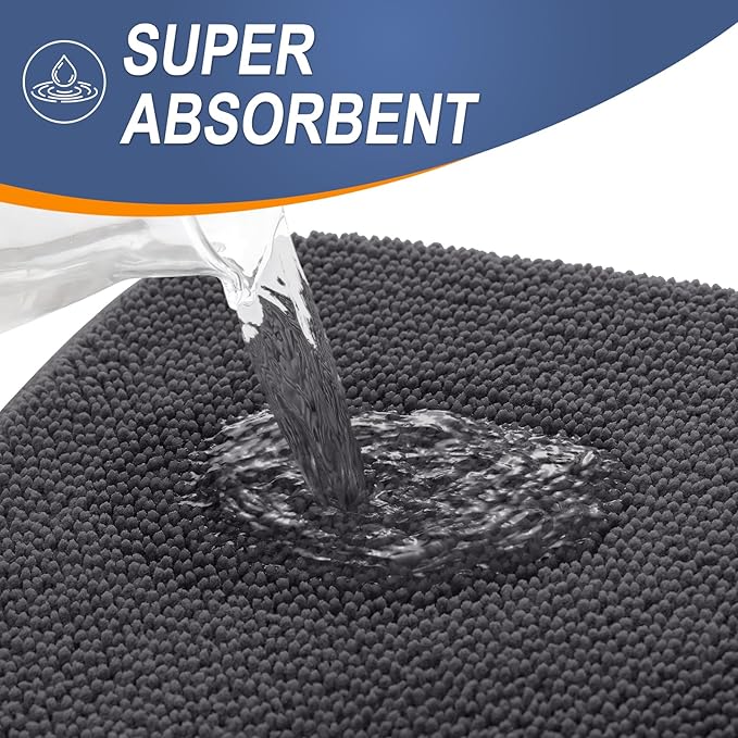 OLANLY Thick Memory Foam Bath Mat Rug 34x21, Extra Soft Absorbent Bathroom Rug - Image 3