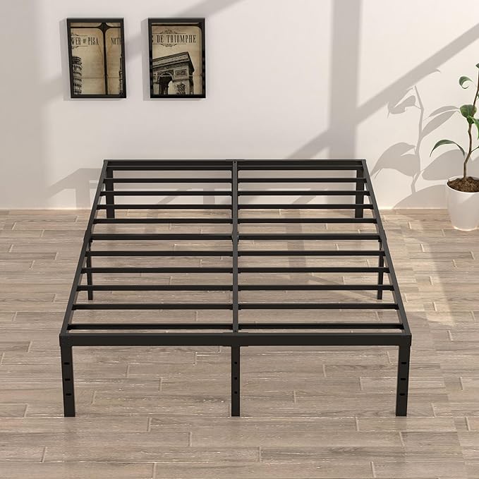 18 Inch Queen Bed Frame No Box Spring Required, Metal Platform Queen Size Bed - Image 2
