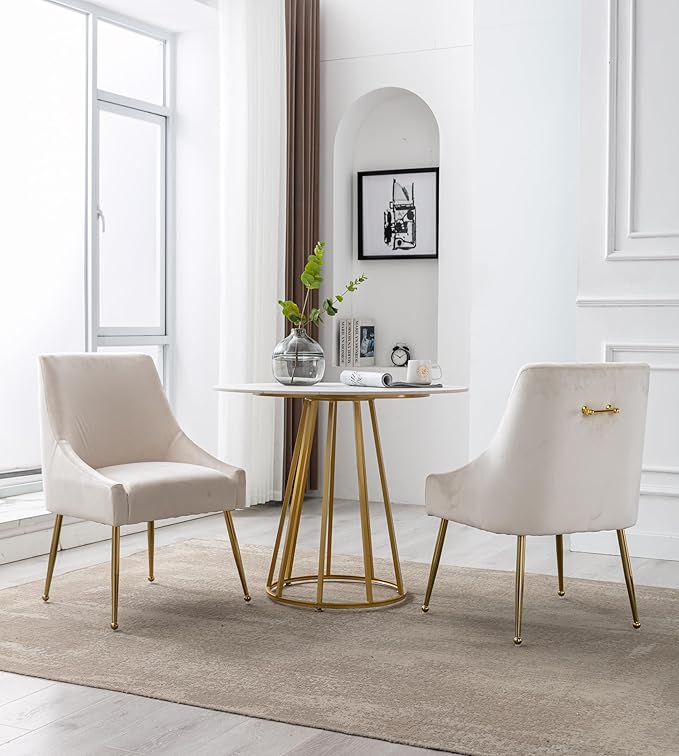 Modern Velvet Dining Chairs Set of 4, Contemporary Upholstered Furniture - Image 7