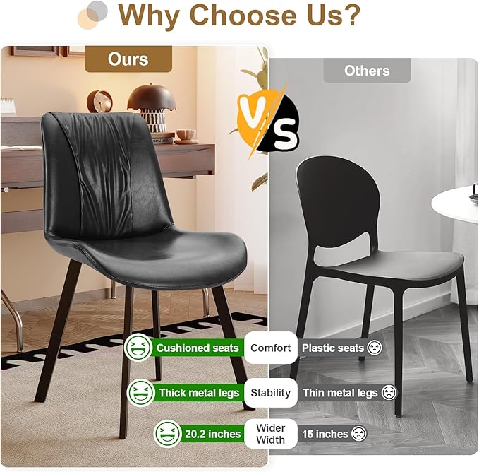 Upholstered Dining Chairs Set of 4, Modern Kitchen & Dining Room Chairs - Image 3