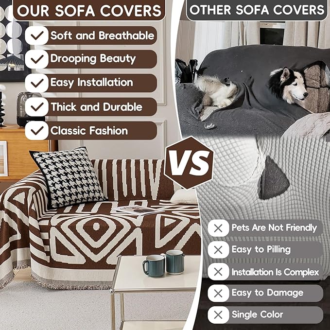 STACYPIK Sofa Covers Decorative, Boho Couch Cover - Image 3