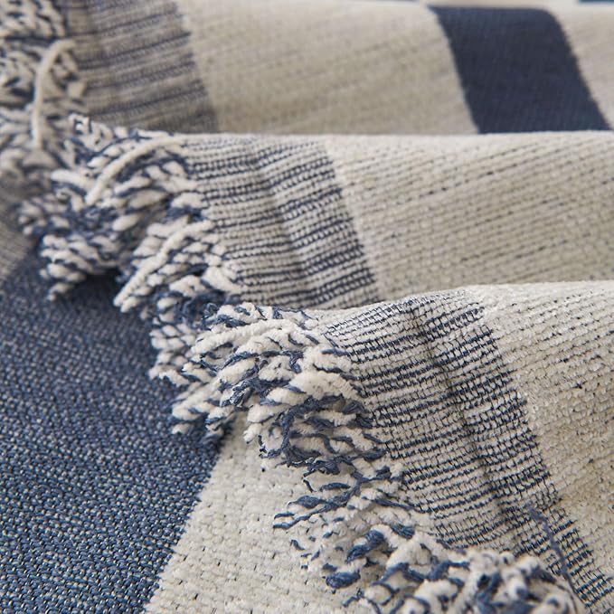 STACYPIK Reversible Boho Blue Beige Couch Cover - Image 3