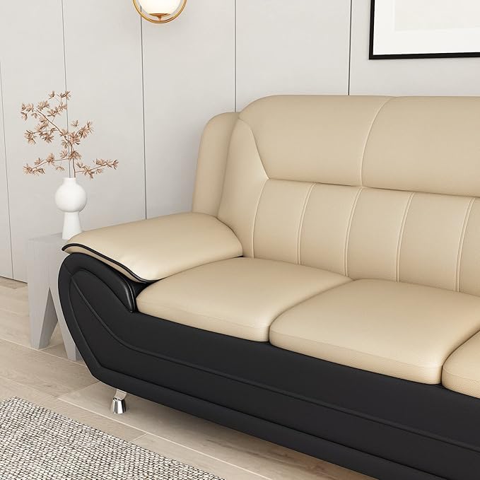 Container Furniture Direct Michael Modern Faux Leather Upholstered Stainless - Image 9