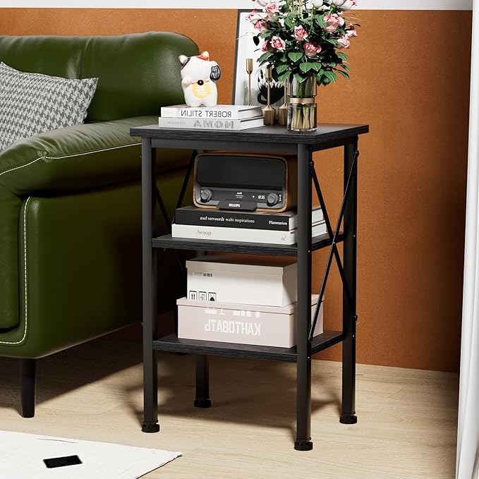 VECELO Modern Nightstands X-Design Side End Table Night Stand - Image 6