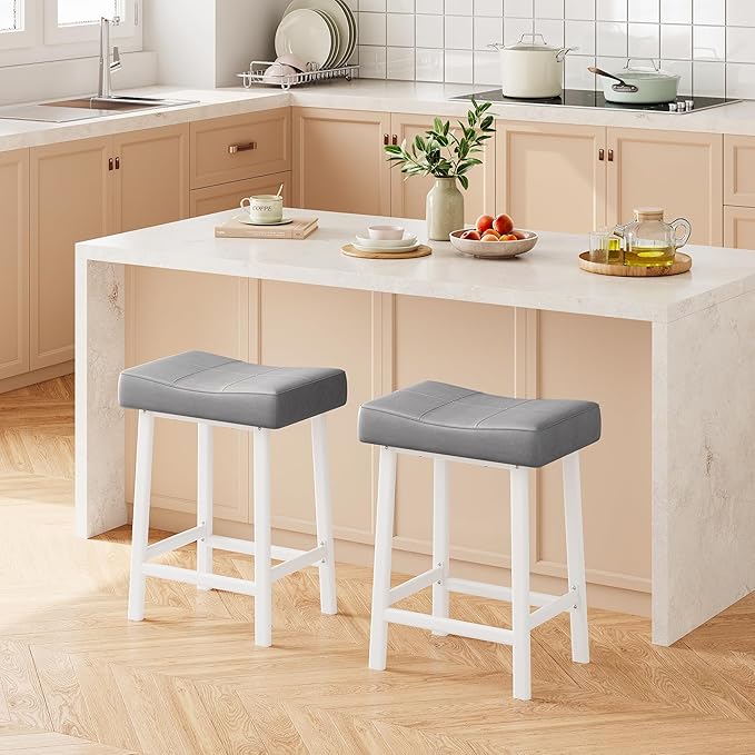 GarveeHome Counter Height Bar Stools Set of 2, 24 Inch Barstools - Image 2