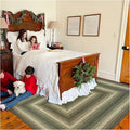 Homespice Pinecone Braided Area Rugs 6x9' – Rustic Jute Braided Green Rug by Homespice