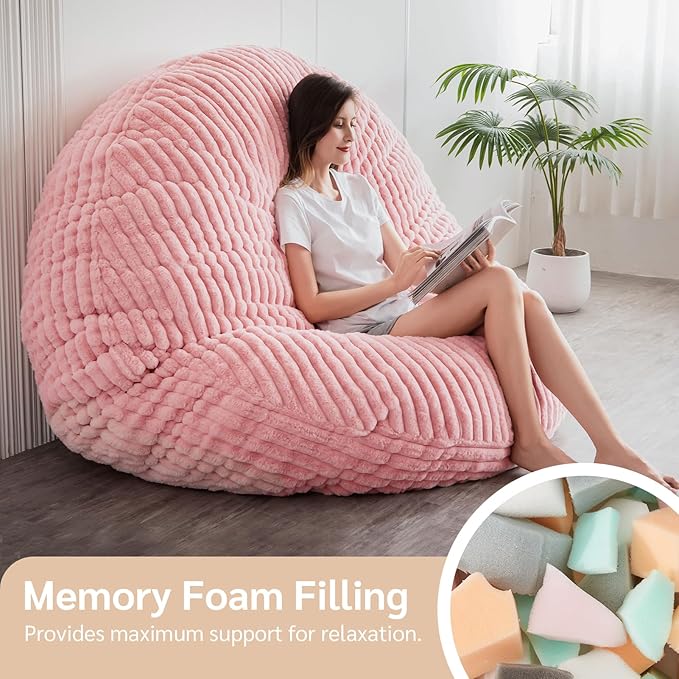 BYBYME 3 in 1 Bean Bag Chairs, Bean Bag Bed - Image 4