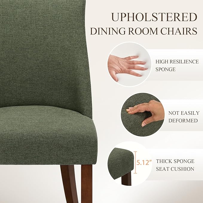 COLAMY Upholstered Dining Chairs Set of 6, Mid Century Modern Kitchen Chairs - Image 4