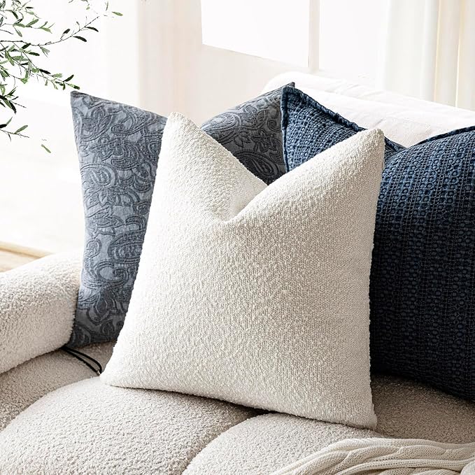 Foindtower Pack of 2, Decorative Textured Boucle Throw Pillow Covers Accent - Image 5