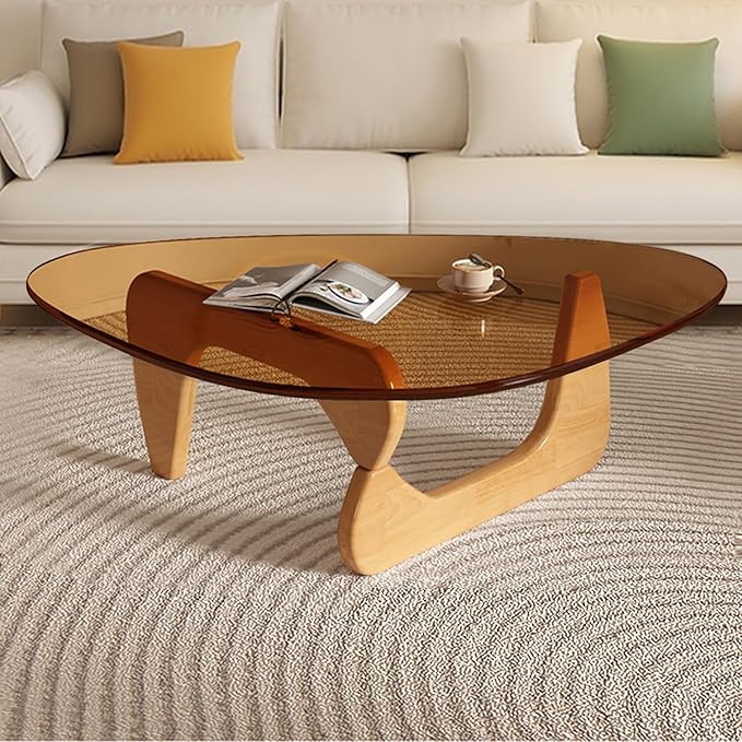 Modern Glass Coffee Table for Living Room Mid Century Small Coffee Table by Unknown