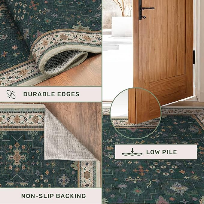 Dark Green Kitchen Rug 10 ft Long - Image 4