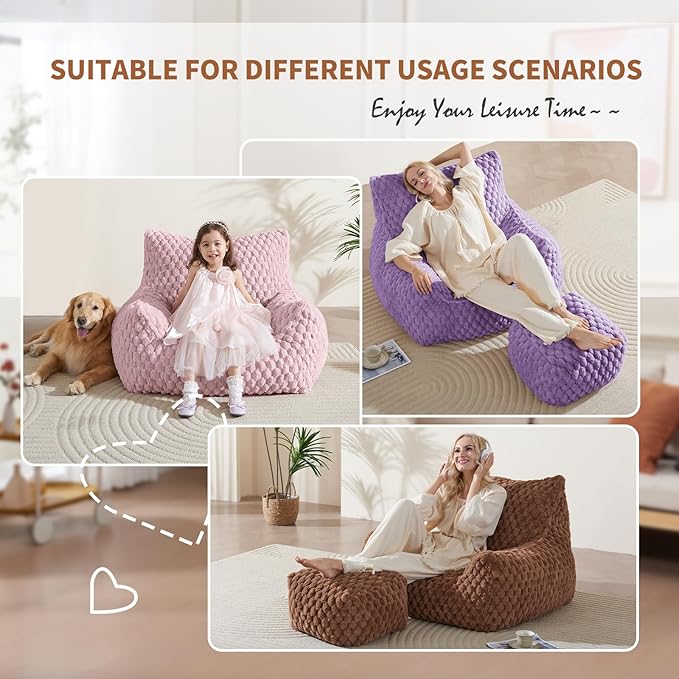 Bean Bag Chair with Ottoman - Image 6