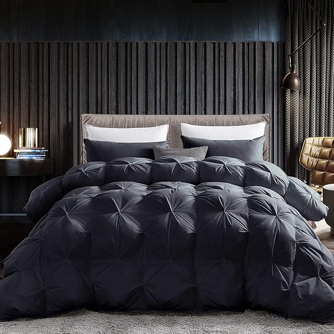 Luxurious All-Season Goose Down Feather Fiber Comforter Queen Size Duvet Insert by EgyptianBedding