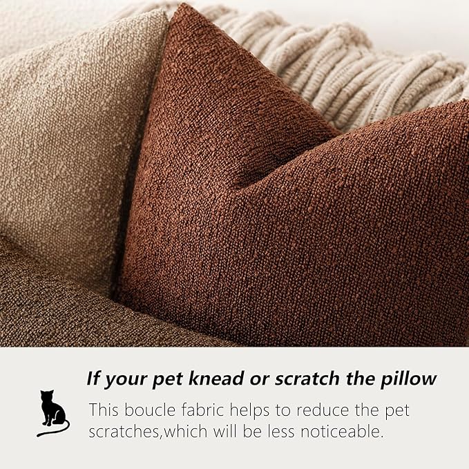 Foindtower Pack of 2, Decorative Textured Boucle Throw Pillow Covers Modern - Image 4