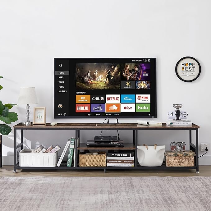 VECELO TV Stand with Power Outlets - Image 2