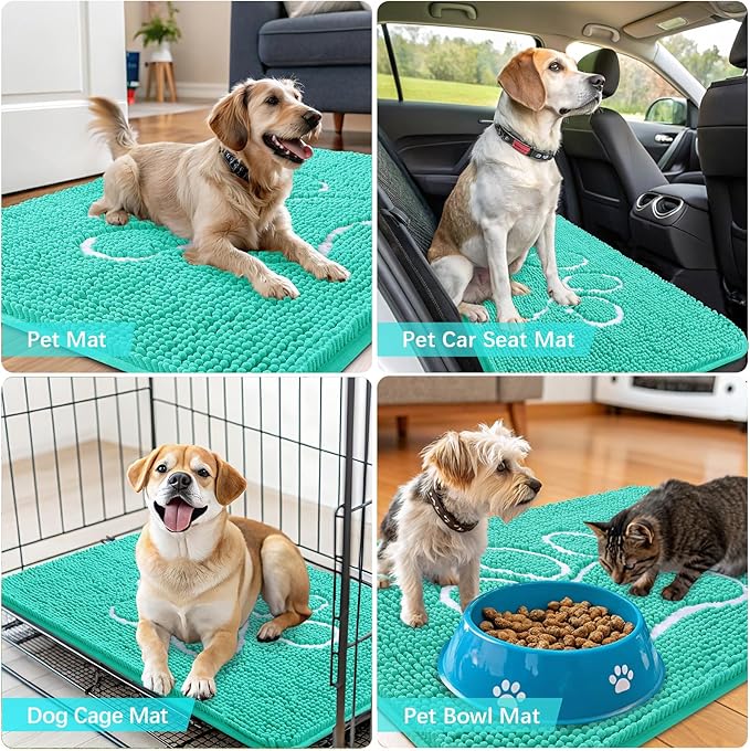 OLANLY Door Mat for Muddy Dog Paws 30x20, Ultra Absorbent Chenille Mud Doormat - Image 7