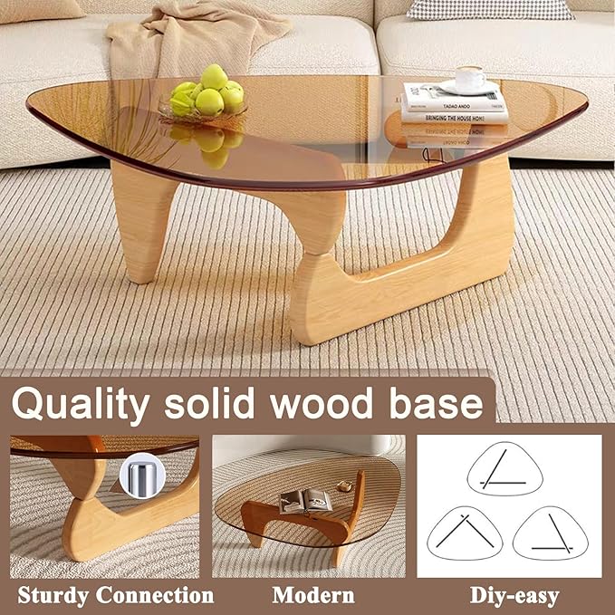 Modern Glass Coffee Table for Living Room, Small mid Century Coffee Table - Image 5