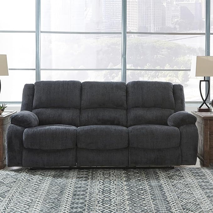 Signature Design by Ashley Draycoll Contemporary Manual Pull Tab Reclining Sofa - Image 2