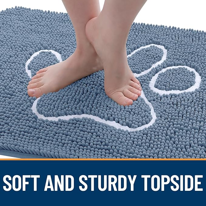 OLANLY Door Mat for Muddy Dog Paws 30x20, Absorbent Chenille Doormat - Image 4