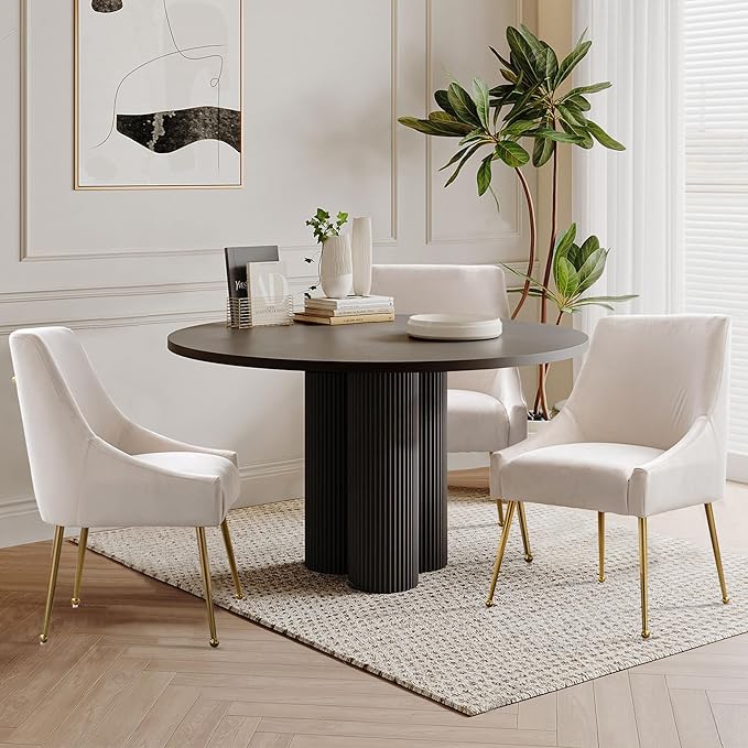 Modern Velvet Dining Chairs Set of 4, Contemporary Upholstered Furniture - Image 2