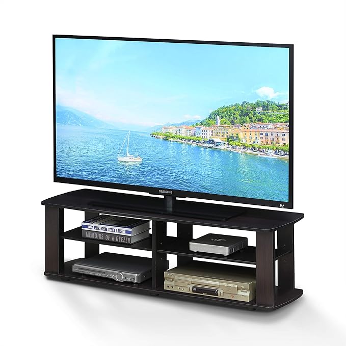 Furinno Nelly Entertainment Center TV Stand, Short 43.3" x13.4 x13.1, Dark - Image 6