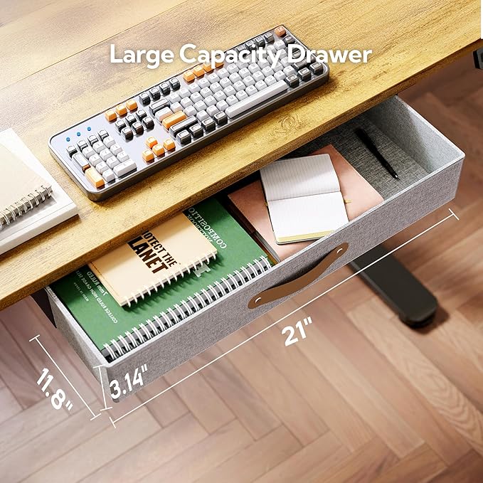 Seang Standing Desk with Drawer, 3 Memory Height Settings with Cable Grommets & - Image 5