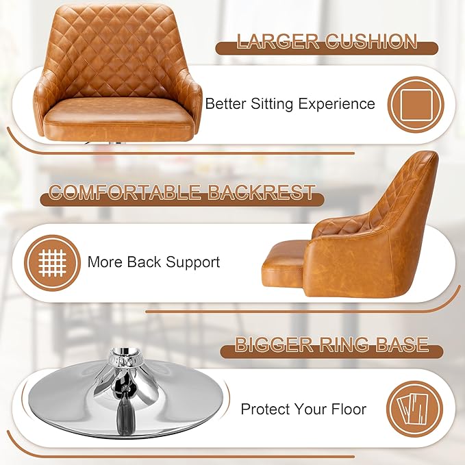 VECELO Adjustable Bar Stools Set of 2, Bar Height Stools - Image 5