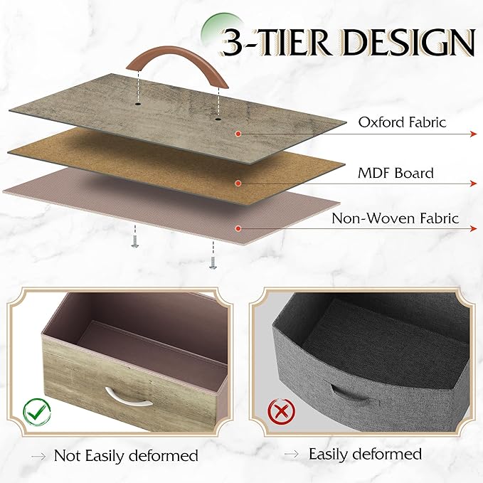 WLIVE 9-Drawer Dresser, Fabric Storage Tower - Image 6