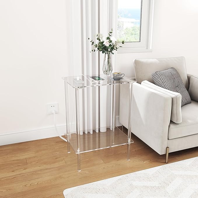 Eglaf Acrylic Side Table Set of 2 - Image 6
