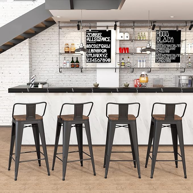 Yongchuang 26 inch Bar Stools Set of 4 Kitchen Counter Height Barstools - Image 8