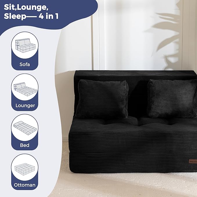 MAXYOYO Convertible Sofa Bed, Fold Out Loveseat Sleeper Sofa - Image 8