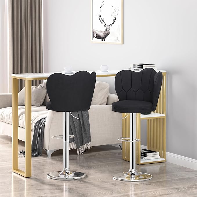 VECELO Bar Stools Set of 2, Adjustable Barstools - Image 7