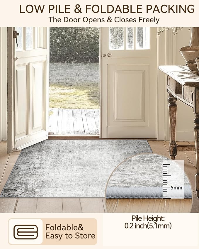 Washable Area Rugs 6'x9' Non-Slip Modern Abstract Soft - Image 5
