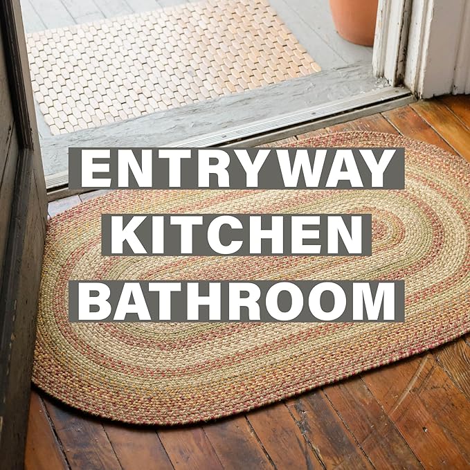 Homespice 20x30” Brown Rectangular Braided Rug. Harvest Brown Jute Rug. Uses- - Image 7
