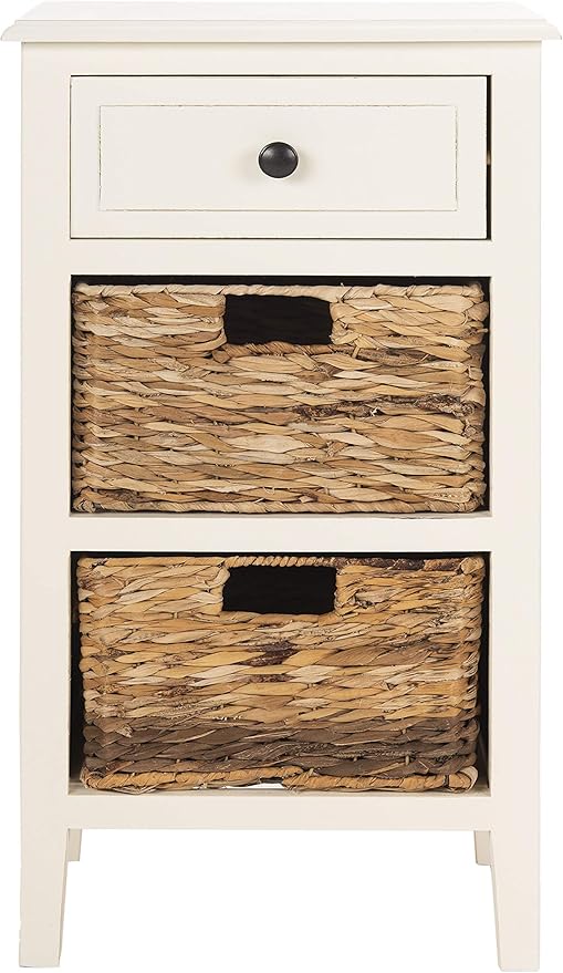 Safavieh Home Collection Everly Drawer, Vintage White 1-Drawer 2 Removable - Image 3