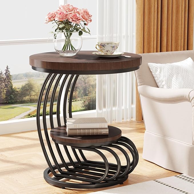 Tribesigns Round End Side Table: Side Table - Image 9