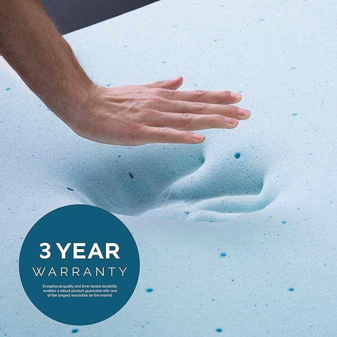 LUCID 3-inch Ventilated Gel Memory Foam Mattress Topper - Image 6