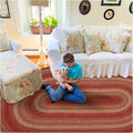 Homespice Apple Pie Jute Red 6x9' Oval Braided Rugs by Homespice