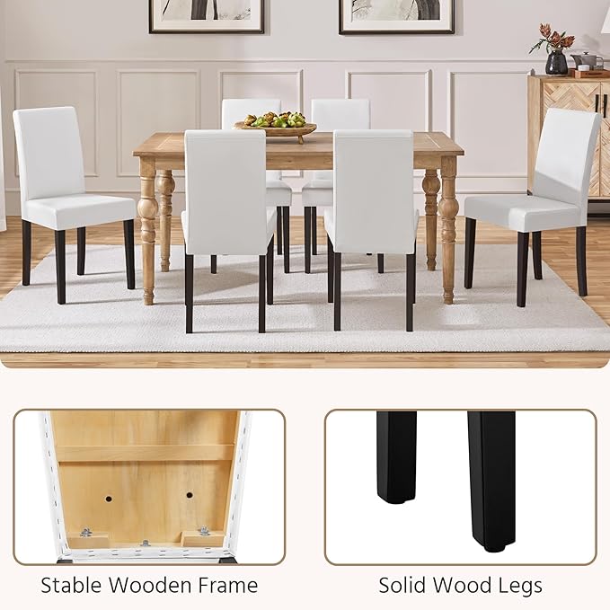 Yaheetech Dining Chairs Set of 4 PU Leather Upholstered Parsons Dining Chairs - Image 9