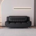 Container Furniture Direct Michael Modern Faux Leather Upholstered Stainless by ContainerDirect