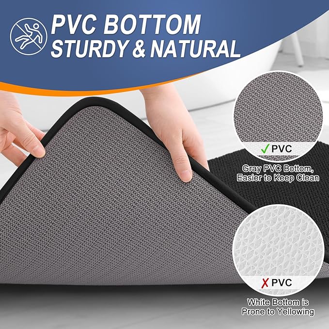 OLANLY Thick Memory Foam Bath Mat Rug 36x24, Extra Soft Absorbent Bathroom Rug - Image 4