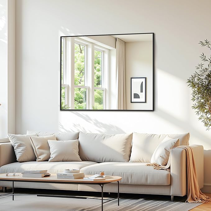 Bathroom Mirror 48" x 36", Large Rectangle Wall Mirror, Entryway Decor - Image 2
